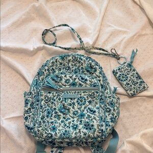 Vera Bradley Floral Mini Backpack and cardholder lanyard Set